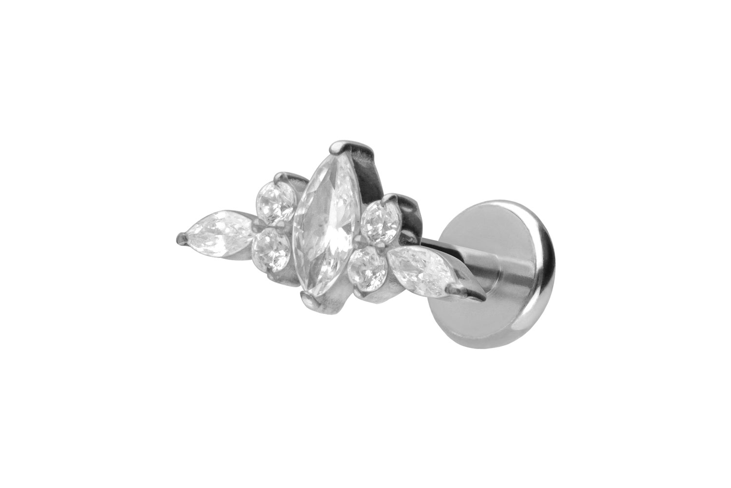 Titan Labret Piercing mit Push Fit DESIGN